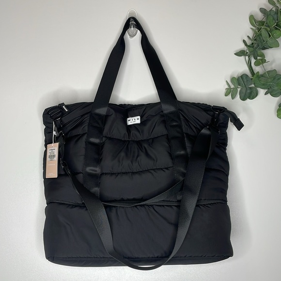 Wilo The Label Black Puffer Gym Bag New With Tags - Picture 13 of 13